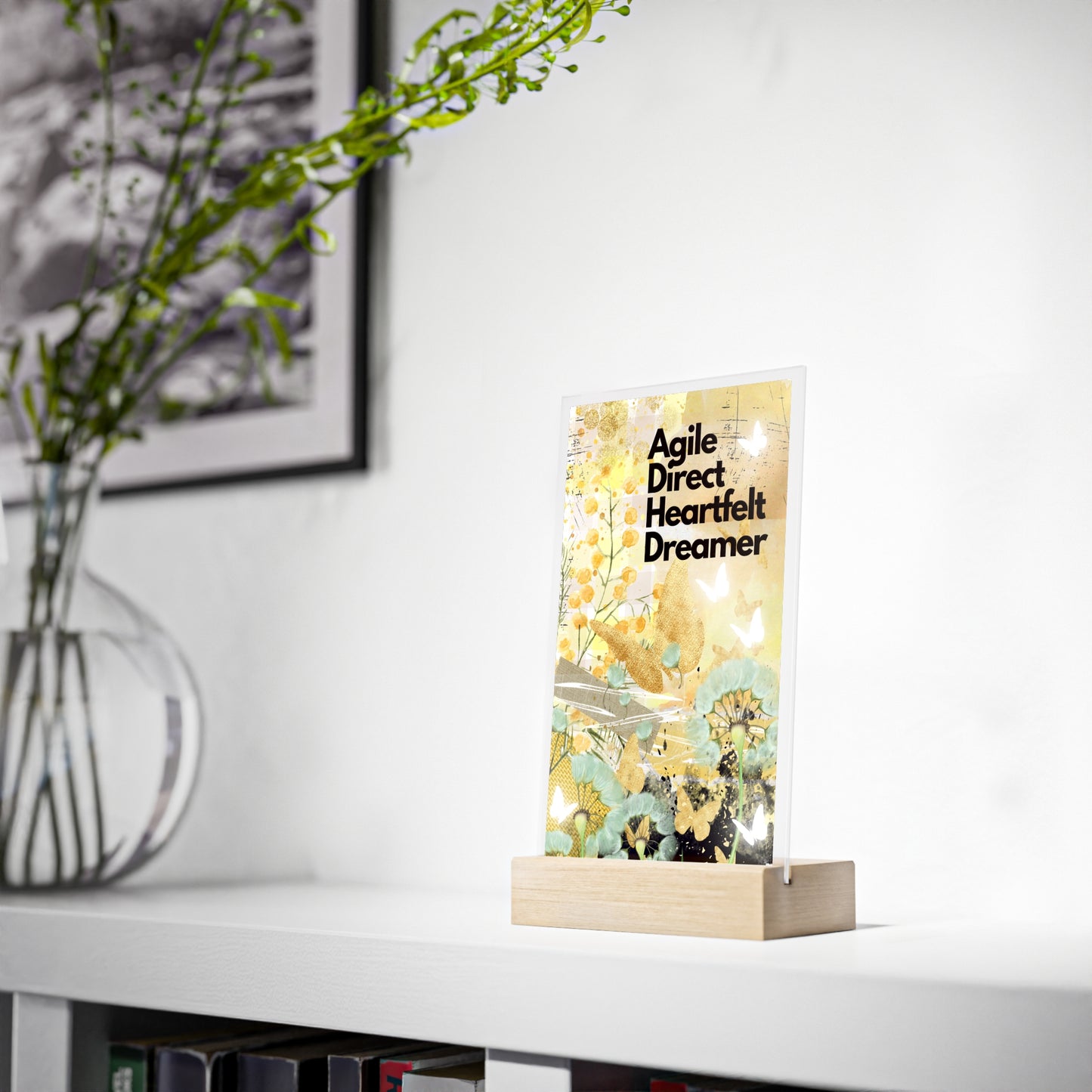 ADHD Be. '1st Winter Robyn' Acrylic Sign with Wooden Stand