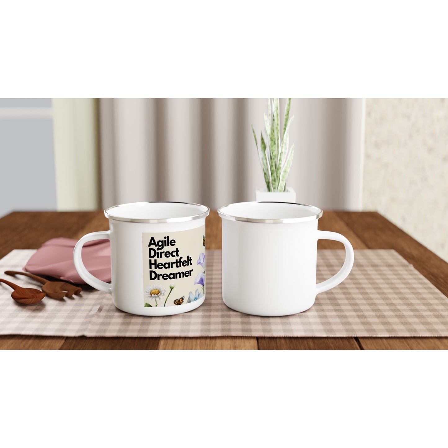 ADHD Be. 'Chelsea' White 12oz Enamel Mug