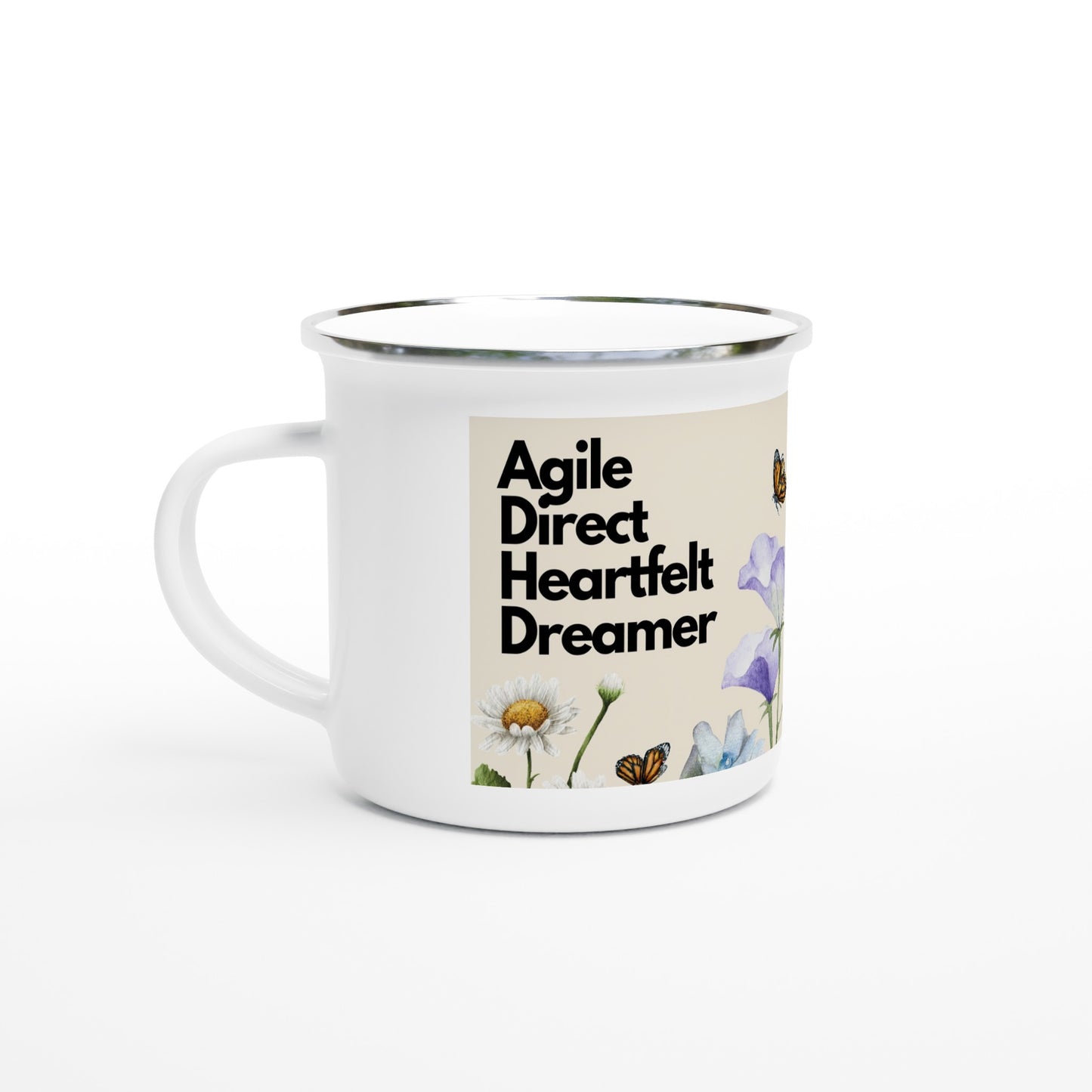 ADHD Be. 'Chelsea' White 12oz Enamel Mug